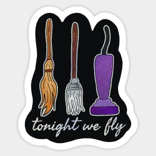 Hocus Pocus Brooms | Tonight We Fly Sticker